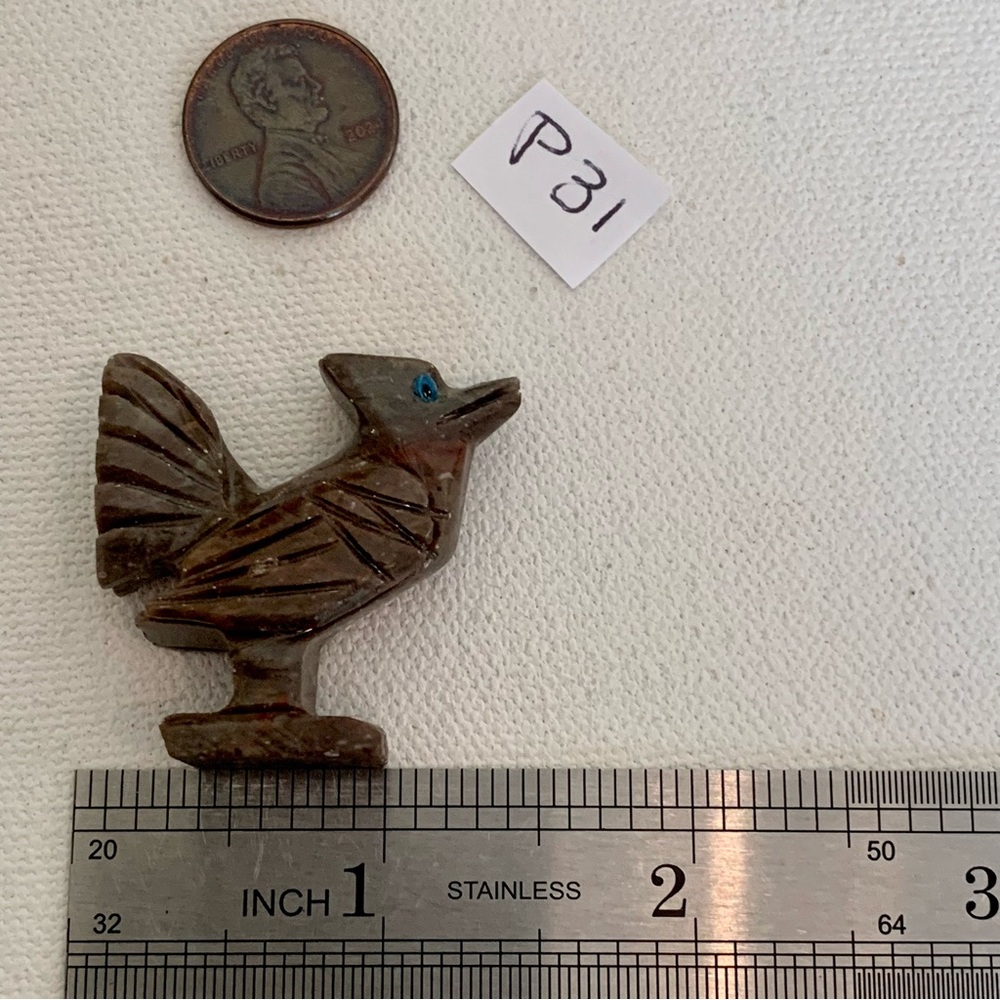 Soapstone Carved Roadrunner Figurine Miniature Bird Stone Animal Carving 1.4” - Picture 9 of 12